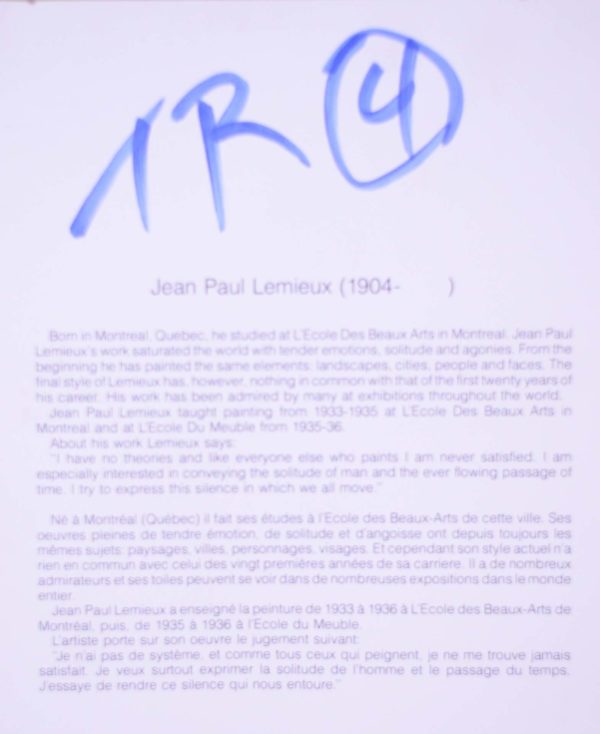 Lemieux, JeanPaul La visite (1967) Oeuvres d'art Enchères Champagne Auctions