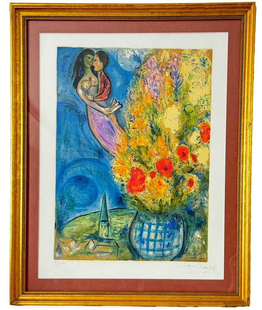 Les amants au bouquet de fleurs