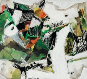 Abstraction verte et blanche